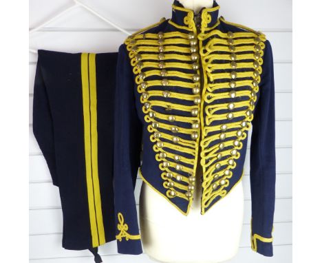 British Army Royal Gloucestershire Hussars other ranks full dress jacket of blue cloth, with eighteen loops of yellow mohair 