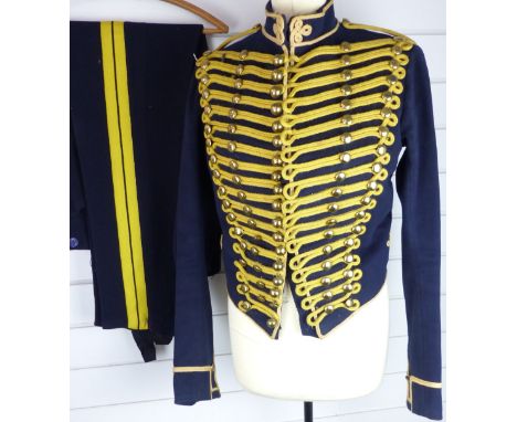 British Army Royal Gloucestershire Hussars other ranks full dress jacket of blue cloth, with eighteen loops of yellow mohair 
