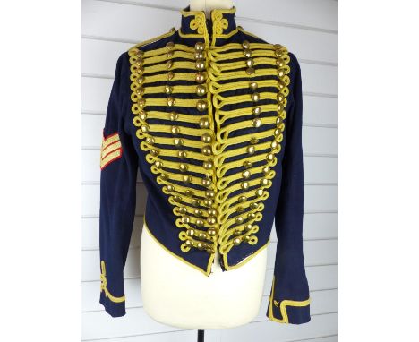 British Army Royal Gloucestershire Hussars other ranks full dress jacket of blue cloth, with eighteen loops of yellow mohair 
