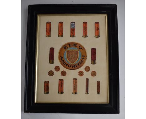 Eley Ammunition shotgun cartridges&nbsp;shop display advertising watercolour, 36x28cm, framed and glazed