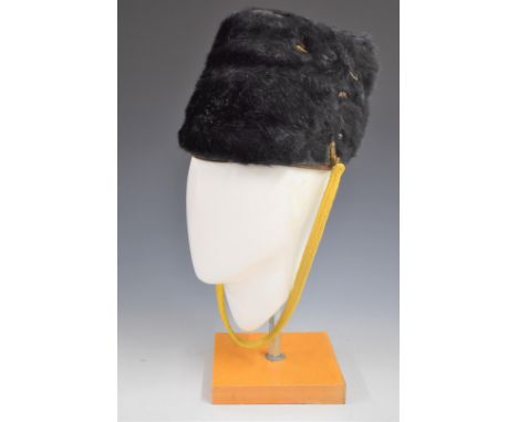 British Army Royal Gloucestershire Hussars fur busby, 1064 Willoughby to internal paper label. Consigned for sale by the Trus