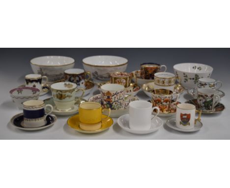 A collection of 18th/19thC tea and coffee ware including Derby and Copeland Imari, Spode, Royal Worcester, Grays 'Sunbuff', S