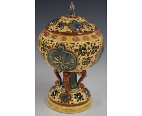 Zsolnay Pecs pedestal pot pourri, H19cm
