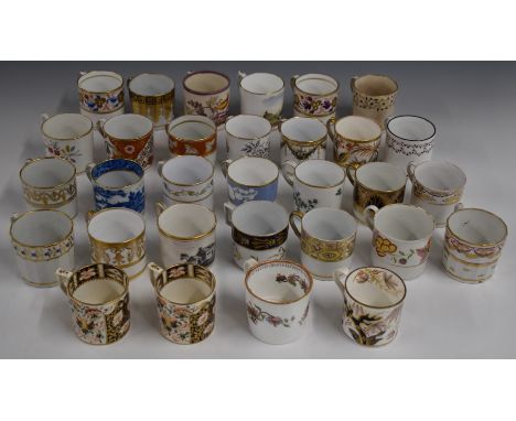 Approximately thirty two 18th/19thC unmarked coffee cans including Coalport, Derby, Worcester and Spode examples