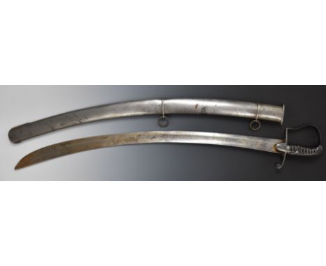 British 1796 pattern Light Cavalry sword with shagreen and wire grip, 82cm curved blade and scabbard.&nbsp;PLEASE NOTE ALL BL