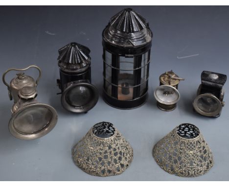 Police or similar hand lamp, similar lantern, Lucas Radia 313 motorcycle lamp, Lucas motorcycle or similar lamp, Premier mine