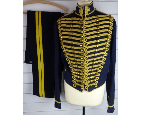 British Army Royal Gloucestershire Hussars other ranks full dress jacket of blue cloth, with eighteen loops of yellow mohair 