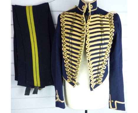 British Army Royal Gloucestershire Hussars other ranks full dress jacket of blue cloth, with eighteen loops of yellow mohair 