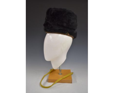 British Army Royal Gloucestershire Hussars fur busby retaining retailer's label Hobson & Son to interior. Consigned for sale 