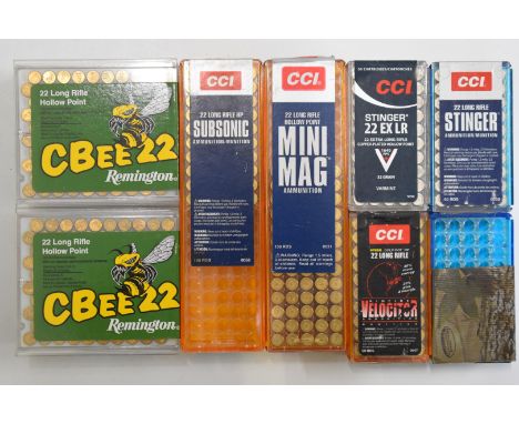 Two-hundred-and-forty-five .22&nbsp;rifle cartridges, all in original boxes.&nbsp;PLEASE NOTE THAT A VALID RELEVANT FIREARMS/