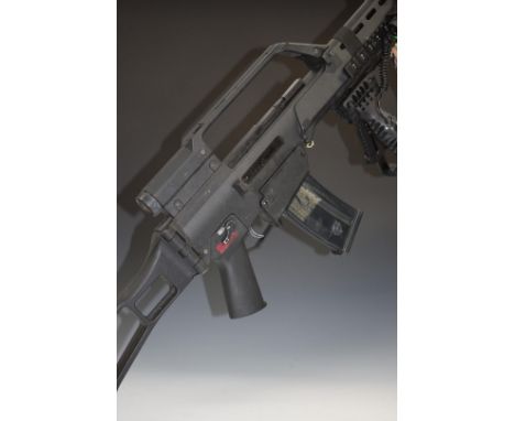 ASG Classic Army assault rifle style&nbsp;electric airsoft gun with folding tactical stock, telescopic sights, red-dot laser,