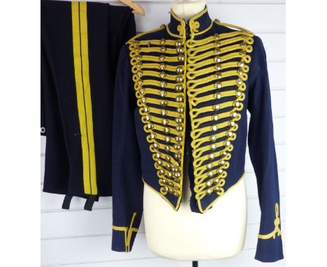 British Army Royal Gloucestershire Hussars other ranks full dress jacket of blue cloth, with eighteen loops of yellow mohair 