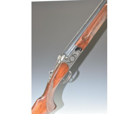 AYA Special Edition 12 bore over and under ejector shotgun with engraved locks, top plate, trigger guard and underside, singl