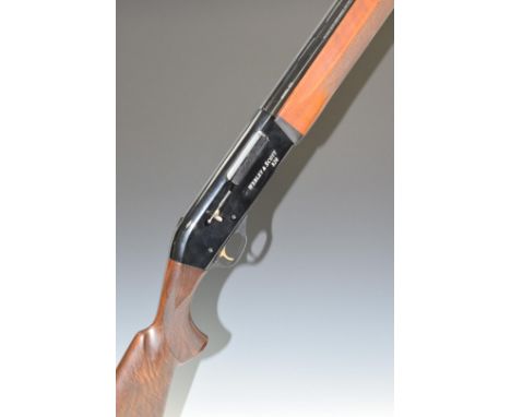 Webley & Scott 820 20 bore semi-automatic shotgun with chequered semi-pistol grip and forend, vented top rib, single gilt tri