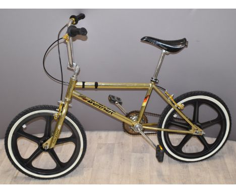 1984 Raleigh Super Tuff Burner BMX bicycle, with original Tuffwheel II wheels and Aeroyal saddle, numbered to bottom bracket 