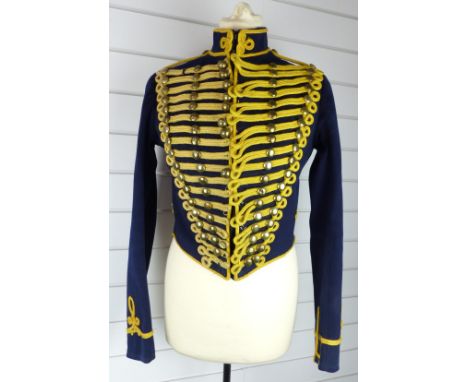 British Army Royal Gloucestershire Hussars other ranks full dress jacket of blue cloth, with eighteen loops of yellow mohair 