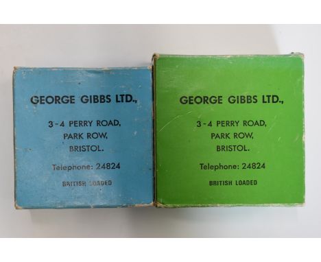 Two boxes of George Gibbs Ltd of Bristol shotgun cartridges twenty-five 12 bore and twenty-five 16 bore.&nbsp;PLEASE NOTE THA