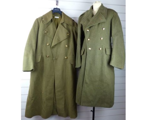 Two British Army greatcoats, one an officer's Royal Dragoons attributed to the Duke of Beaufort, the other Royal Gloucestersh