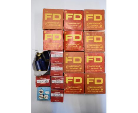 Two-hundred-and-fifty 12 bore and 120 .410 shotgun cartridges including Frank Dyke &amp; Co FD, Eley Fourlong etc, all in ori