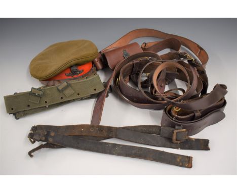 British Army Royal Artillery officer's field cap by Herbert Johnson, New Bond Street, London, 'Sam Brown' belt with sword hol