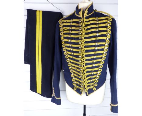 British Army Royal Gloucestershire Hussars other ranks full dress jacket of blue cloth, with eighteen loops of yellow mohair 