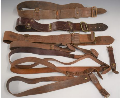 Three British Army Royal Gloucestershire Hussars 'Sam Brown' belts / shoulder belts.&nbsp;Consigned for sale by the Trustees 
