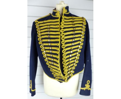 British Army Royal Gloucestershire Hussars other ranks full dress jacket of blue cloth, with eighteen loops of yellow mohair 