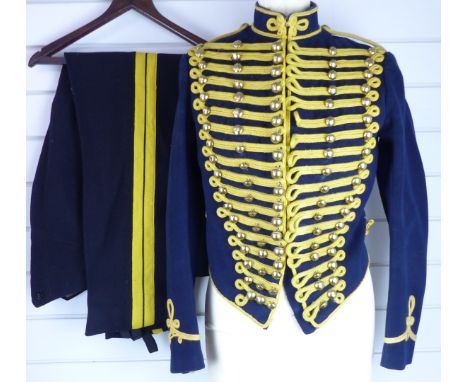 British Army Royal Gloucestershire Hussars other ranks full dress jacket of blue cloth, with eighteen loops of yellow mohair 