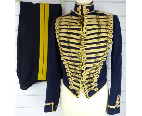 British Army Royal Gloucestershire Hussars other ranks full dress jacket of blue cloth, with eighteen loops of yellow mohair 