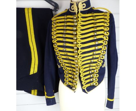 British Army Royal Gloucestershire Hussars other ranks full dress jacket of blue cloth, with eighteen loops of yellow mohair 