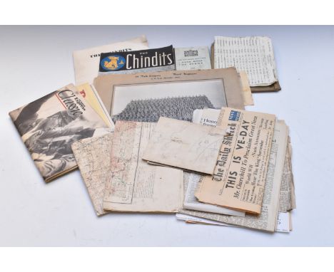 British Army WW2 Chindit Royal Engineers ephemera including The Chindit 1944 part one, Engineer Officer's Handbook on Burma, 