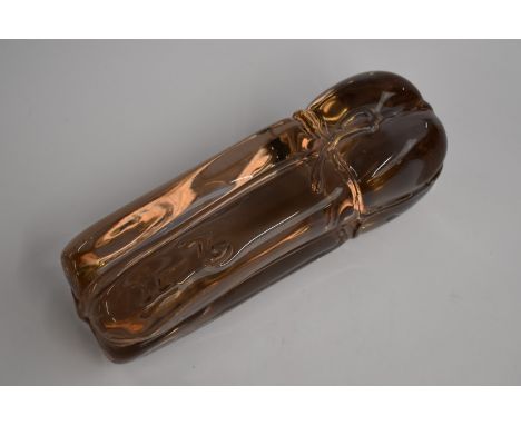 Murano style light sensitive glass sculpture in the form of a stylised parcel, indistinctly signed to the base and dated 1970