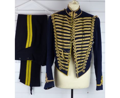 British Army Royal Gloucestershire Hussars other ranks full dress jacket of blue cloth, with eighteen loops of yellow mohair 