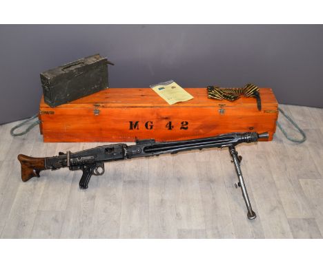 Deactivated Yugoslavian MG42/53 7.92mm light machine gun with frame stamped '7.9 M 53 1-27587' and with foreign script, pisto