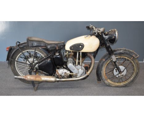 1952 Norton Model 18 500cc OHV barn or garage find plunger motorbike, transferable Oxfordshire registration number RJO 869, w