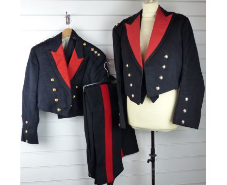 Two British Army Royal Artillery officer's mess 'kit' uniforms, one attributed to Captain Coleman RA