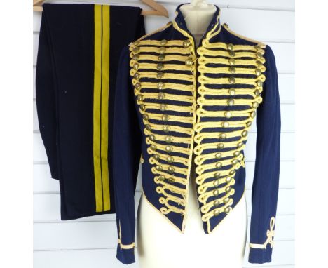 British Army Royal Gloucestershire Hussars other ranks full dress jacket of blue cloth, with eighteen loops of yellow mohair 