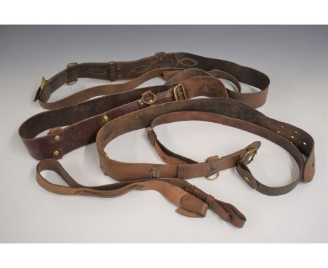 Three British Army Royal Gloucestershire Hussars 'Sam Brown' belts / shoulder belts.&nbsp;Consigned for sale by the Trustees 
