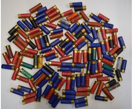 One-hundred 12 bore shotgun cartridges including William Evans, Eley Grand Prix, Hull Cartridge etc.&nbsp;PLEASE NOTE THAT A 
