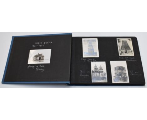 WW2 photo album containing approximately 90 photographs attributed to&nbsp;Chindit Sgt W B Wilkinson Royal Engineers, India -