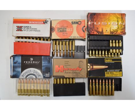 Eighty-eight .308 rifle cartridges including Sako, Winchester and Federal, all in original boxes.&nbsp;PLEASE NOTE THAT A VAL