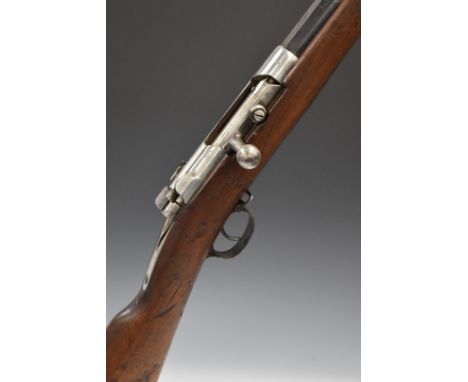 Mauser 1871/84 11mm bolt action rifle with impressed&nbsp;marks to the stock, sling suspension mounts, steel butt plate, adju