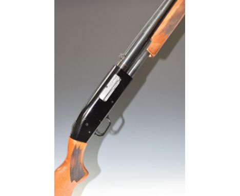 Mossberg 12 bore&nbsp;3-shot pump-action shotgun with chequered semi-pistol grip and forend, adjustable sights and 24 inch un