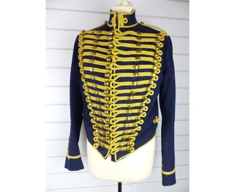 British Army Royal Gloucestershire Hussars other ranks full dress jacket of blue cloth, with eighteen loops of yellow mohair 