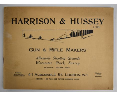 Harrison &amp; Hussey Ltd Gun &amp; Rifle Makers Albemarle Shooting Ground Worcester Park Surrey 41 Albemarle St London W.1 1