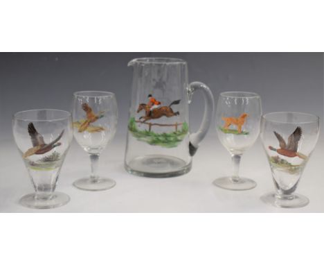 Hunting, shooting and fishing themed drinks set with jug, H18cm