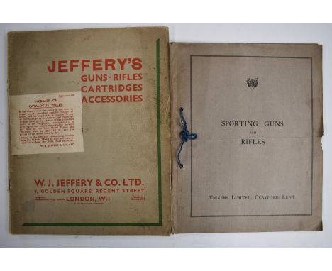 W J Jeffery &amp; Co Ltd, 9 Golden Square Regent Street London W.1 1937 Jeffery's Guns, Rifles Cartridges &amp; Accessories c