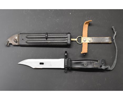 Russian Automat Kalashnikov wire cutter / bayonet with 15cm blade and scabbard.&nbsp;PLEASE NOTE ALL BLADED ITEMS ARE SUBJECT