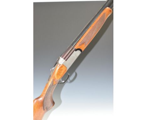Marocchi 12 bore over and under ejector shotgun with engraved locks, top plate, trigger guard and underside, single trigger, 