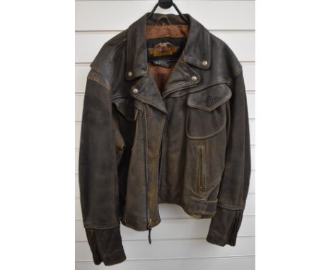 Vintage Harley Davidson leather motorcycle jacket, size M